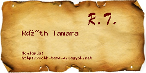 Róth Tamara névjegykártya
