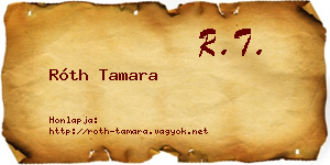 Róth Tamara névjegykártya